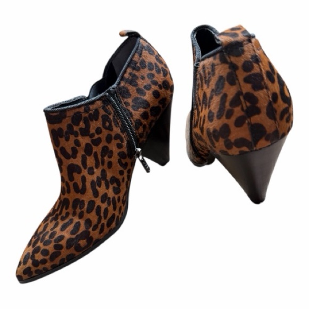 Franco Sarto Haircalf Leopard Boots | Pointed Toe